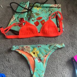 Authentic triangl bathing suit with bag!